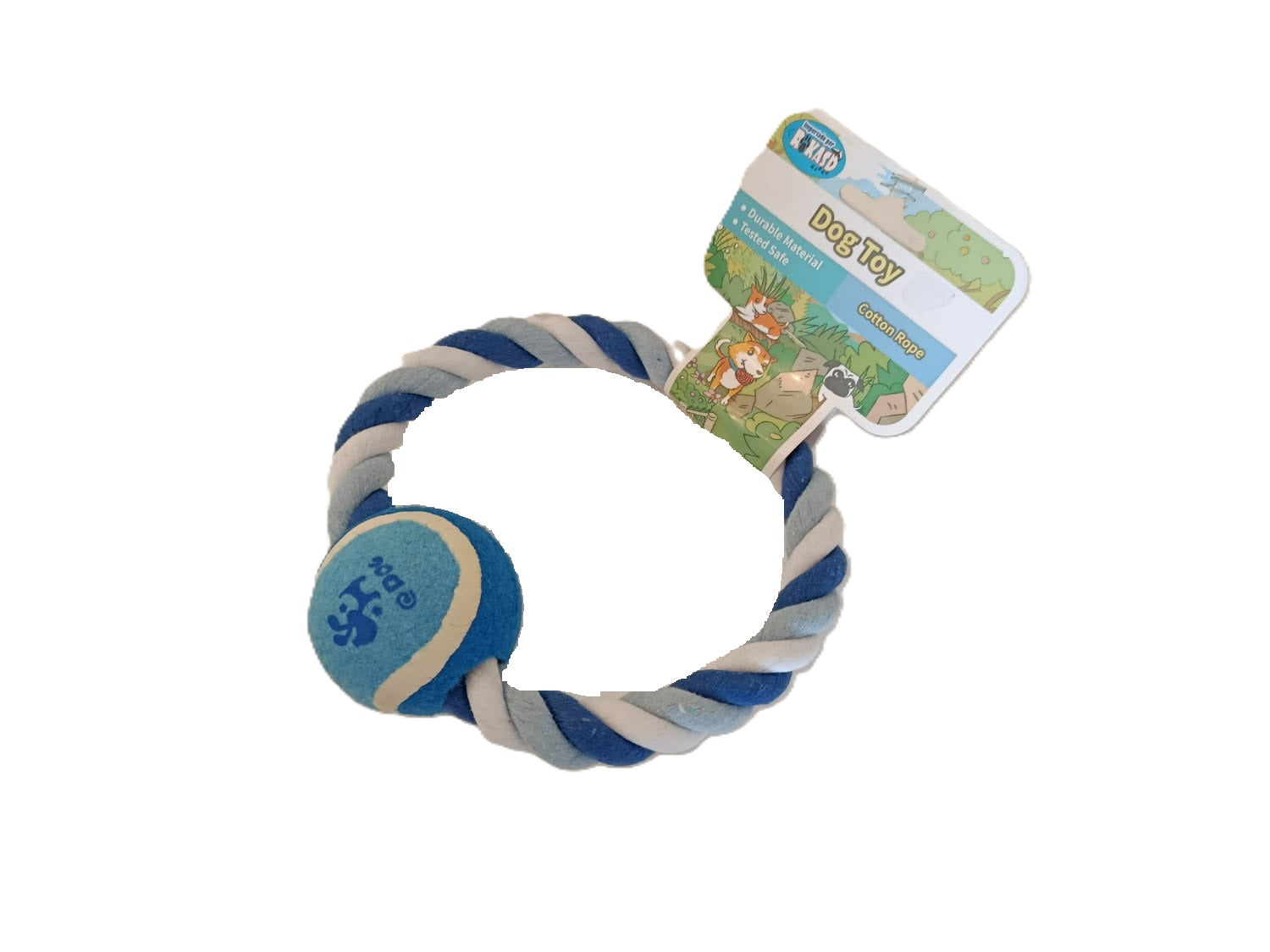 Cuerda redonda para mascotas con pelota de tenis de 20 cm