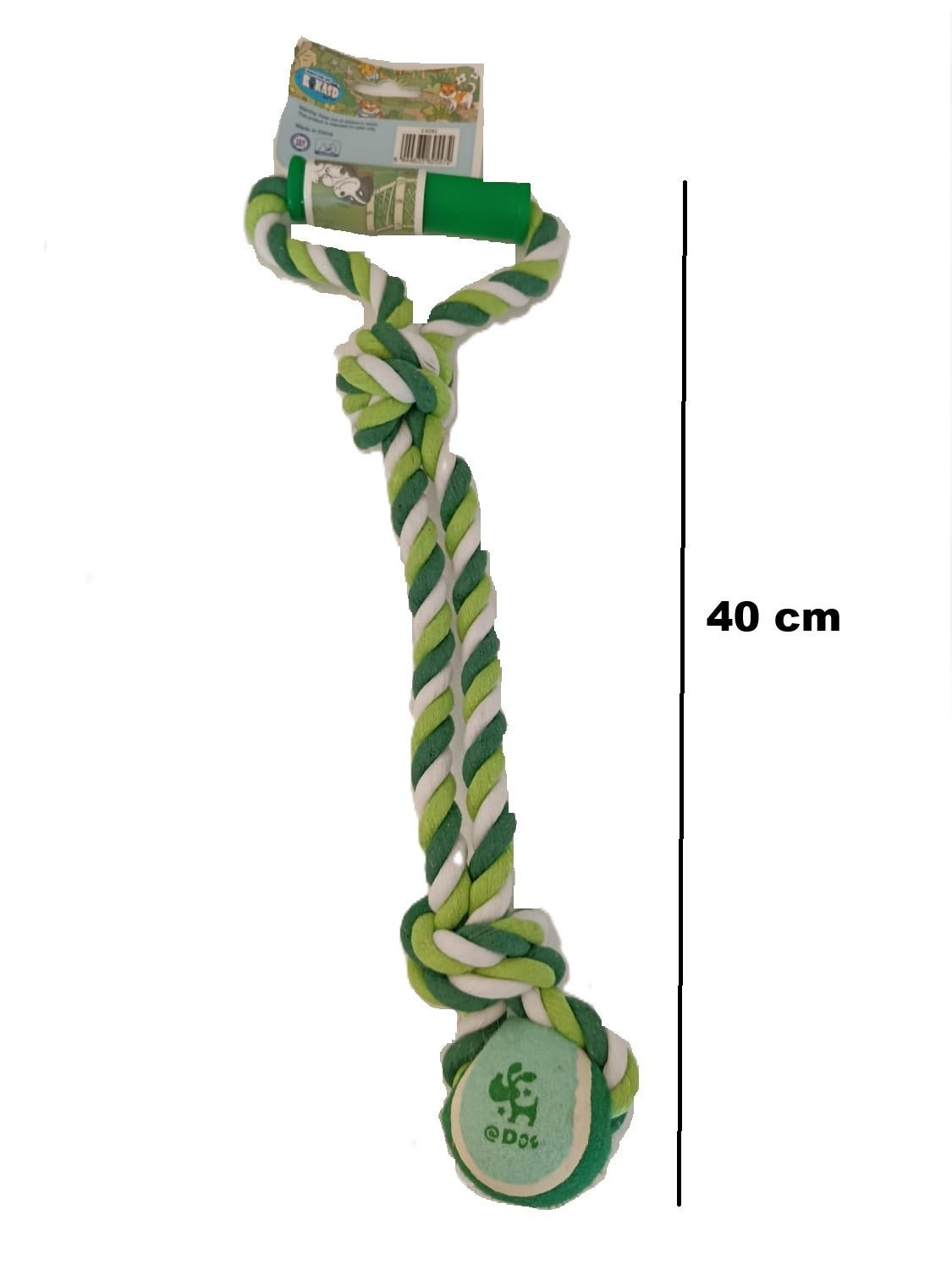 Cuerda larga para mascotas con pelota de tenis de 40 cm