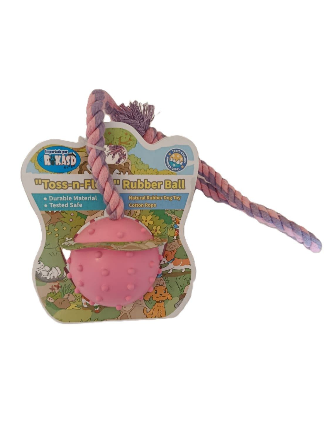 Cuerda larga para mascotas con pelota de tenis de 35 cm