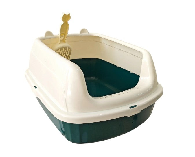 Bandeja de Arena Caja Gato Arenero con Lados Altos, Borde Extraíble y Pala de 50 cm