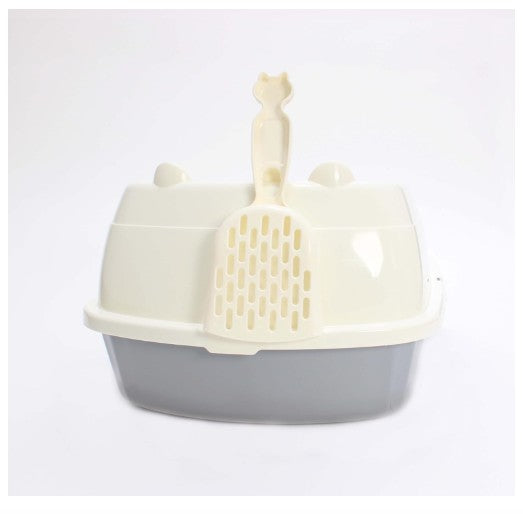 Bandeja de Arena Caja Gato Arenero con Lados Altos, Borde Extraíble y Pala de 50 cm