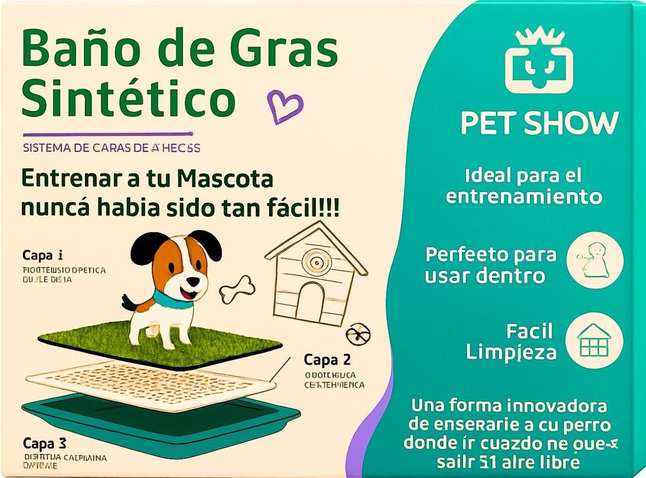 Baño Portátil Grande 63 Cm Para Mascota Grass Sintetico