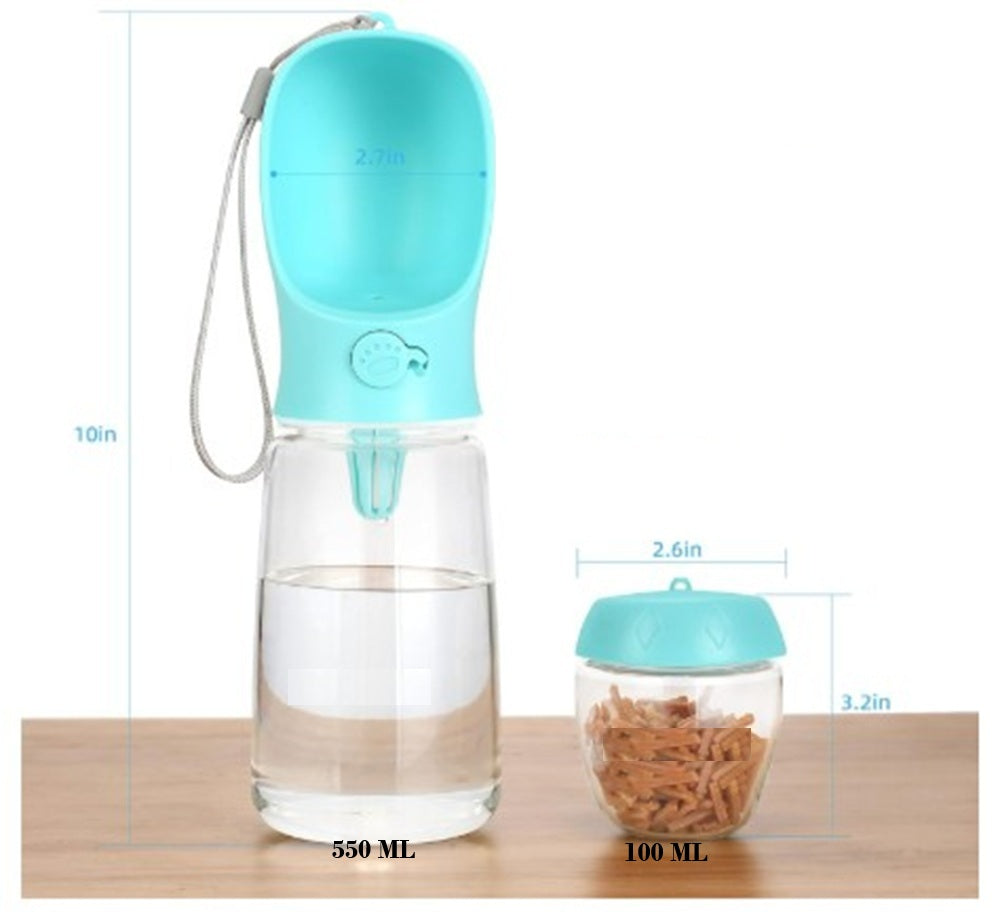 Comedero Y Bebedero Portátil Grande Mascotas Perro Premiun 550 ml