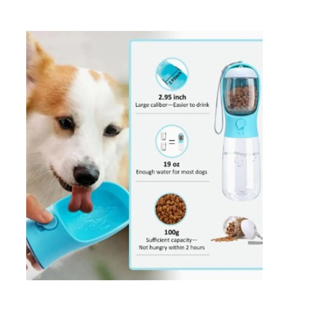 Comedero Y Bebedero Portátil Grande Mascotas Perro Premiun 550 ml