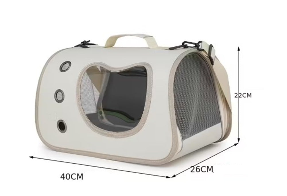 Bolsa transportadora portátil para mascotas para gatos y perros pequeños malla lateral respirable