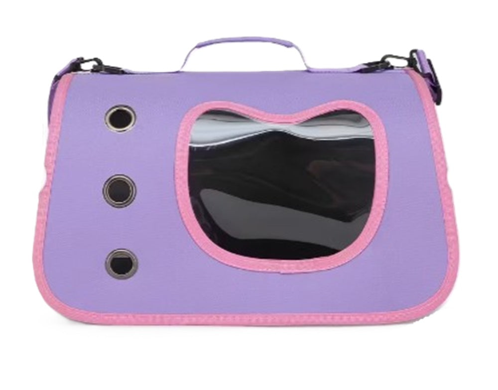 Bolsa transportadora portátil para mascotas para gatos y perros pequeños malla lateral respirable