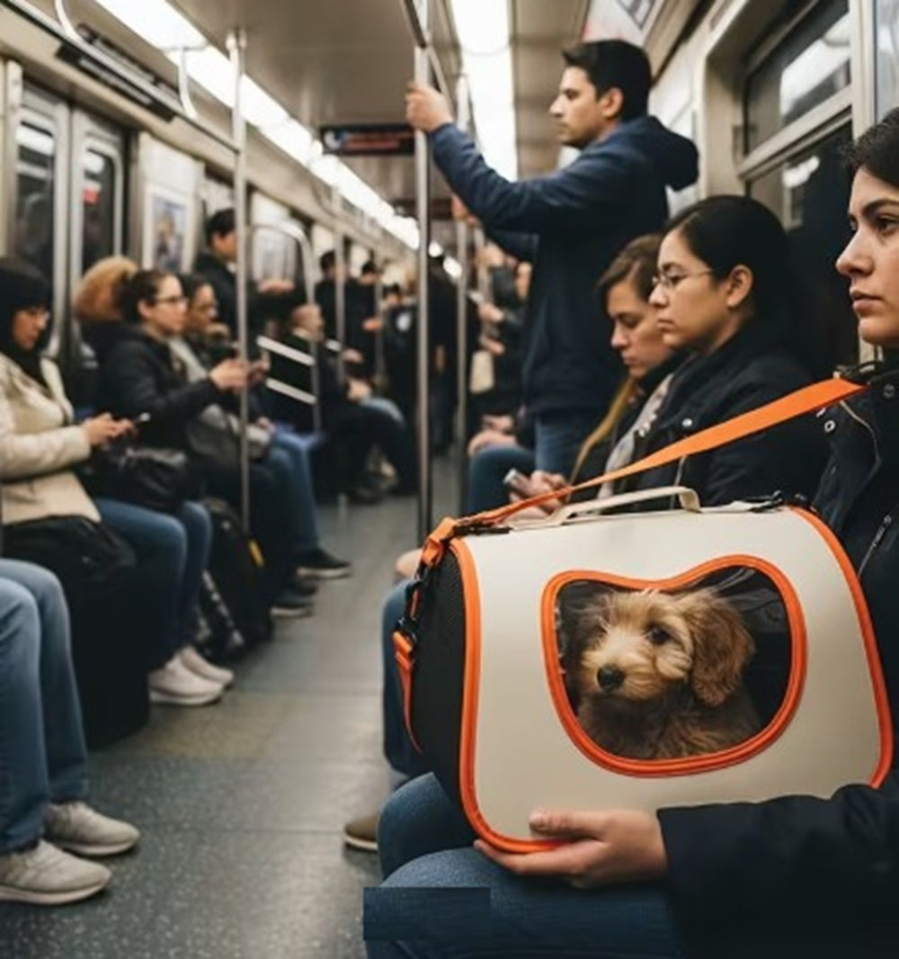 Bolsa transportadora portátil para mascotas para gatos y perros pequeños malla lateral respirable
