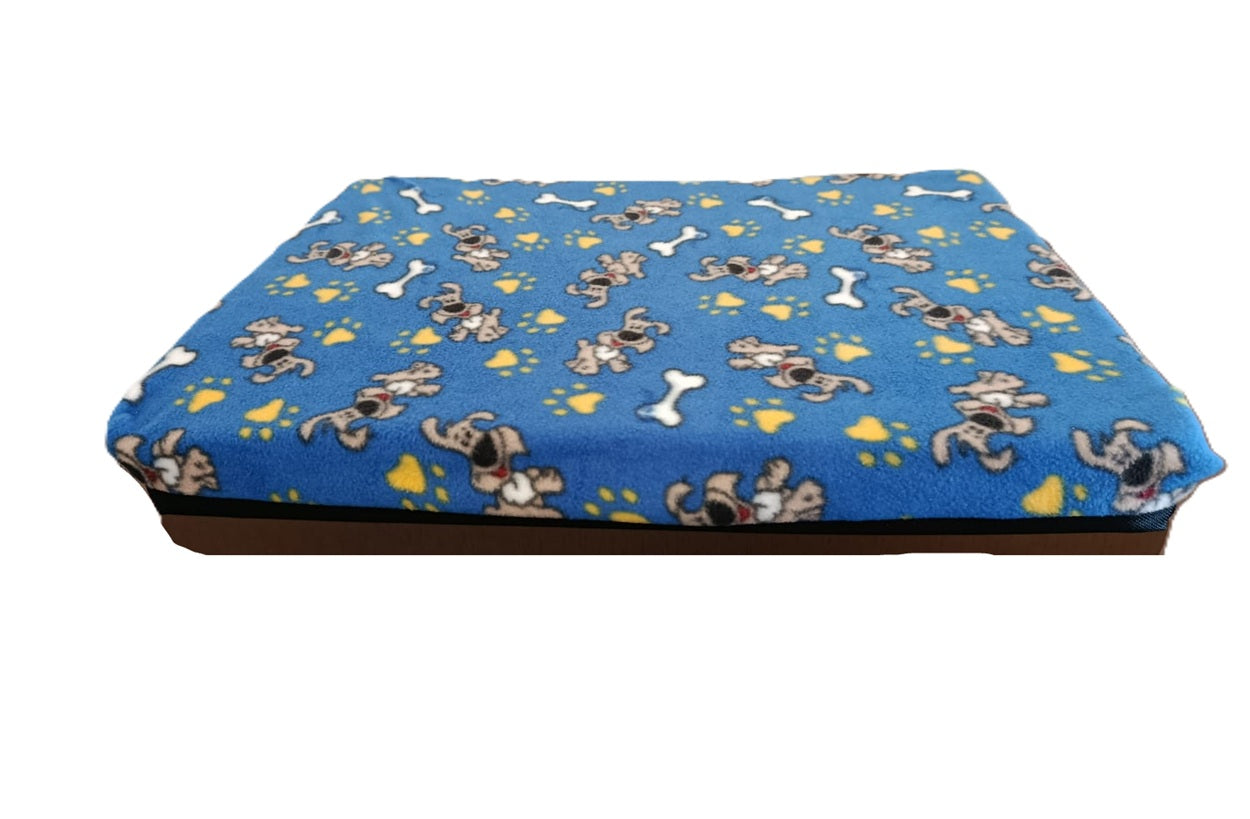Colchoneta Cama Polar Para Perro Gato Talla S Azul Rojo de 50x40x6 Cm
