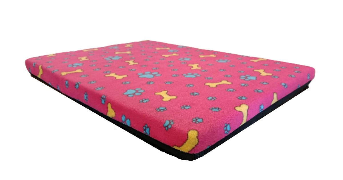 Colchoneta Cama Polar Talla M Para Perro Gato Azul Rosado de 72x52x5 Cm