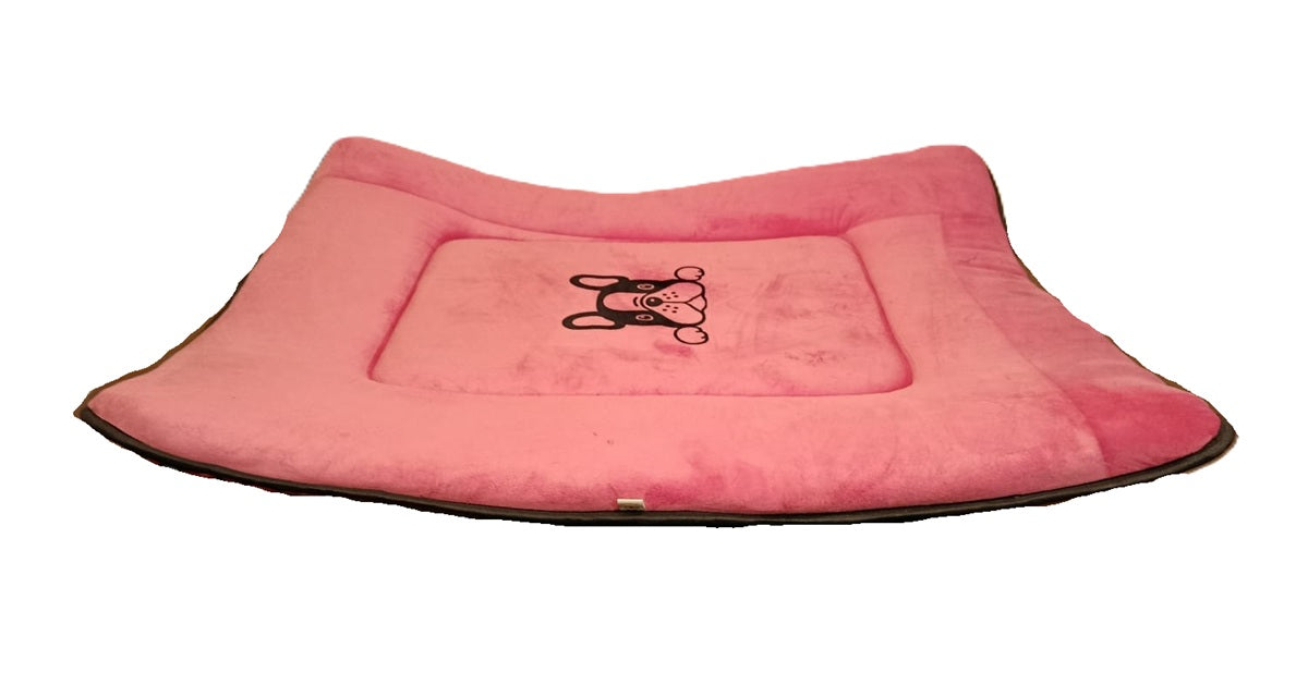 Colchoneta Terciopelo Suave para Perros Impermeable Tamaño L Color Rosado y Celeste