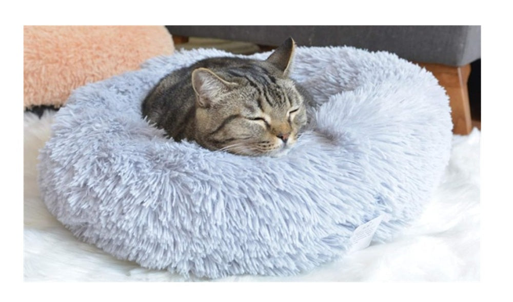 Cama dona redonda suave de  peluche ploma de 40 cm