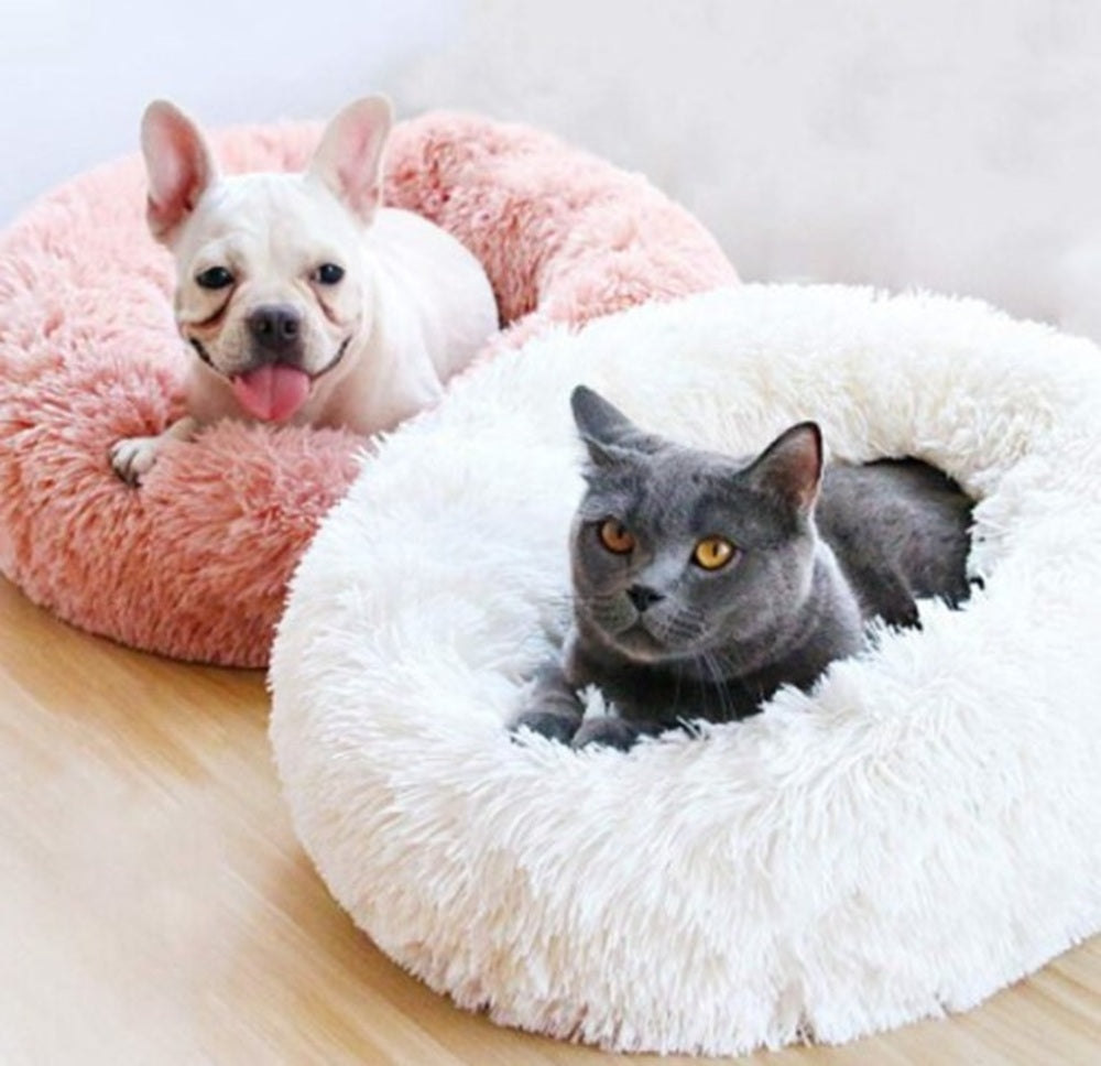 Cama dona redonda suave de  peluche ploma de 40 cm