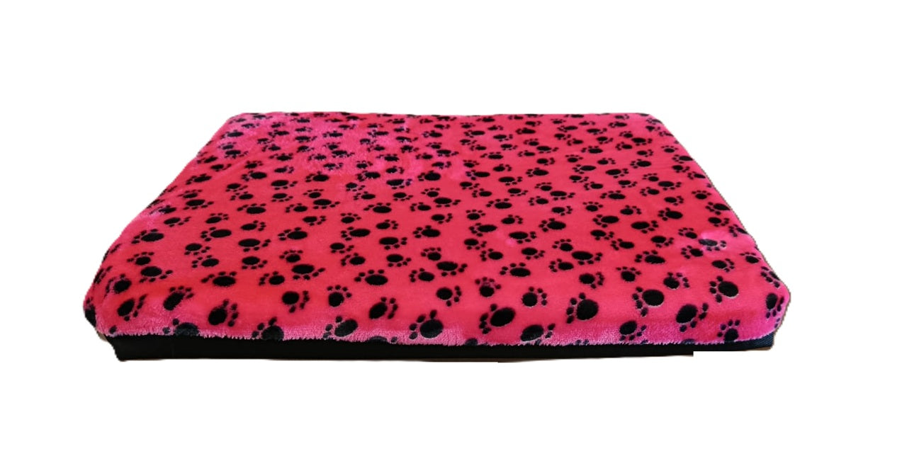 Colchoneta Cama Polar Para Perro Gato Talla S Azul Rojo de 50x40x6 Cm