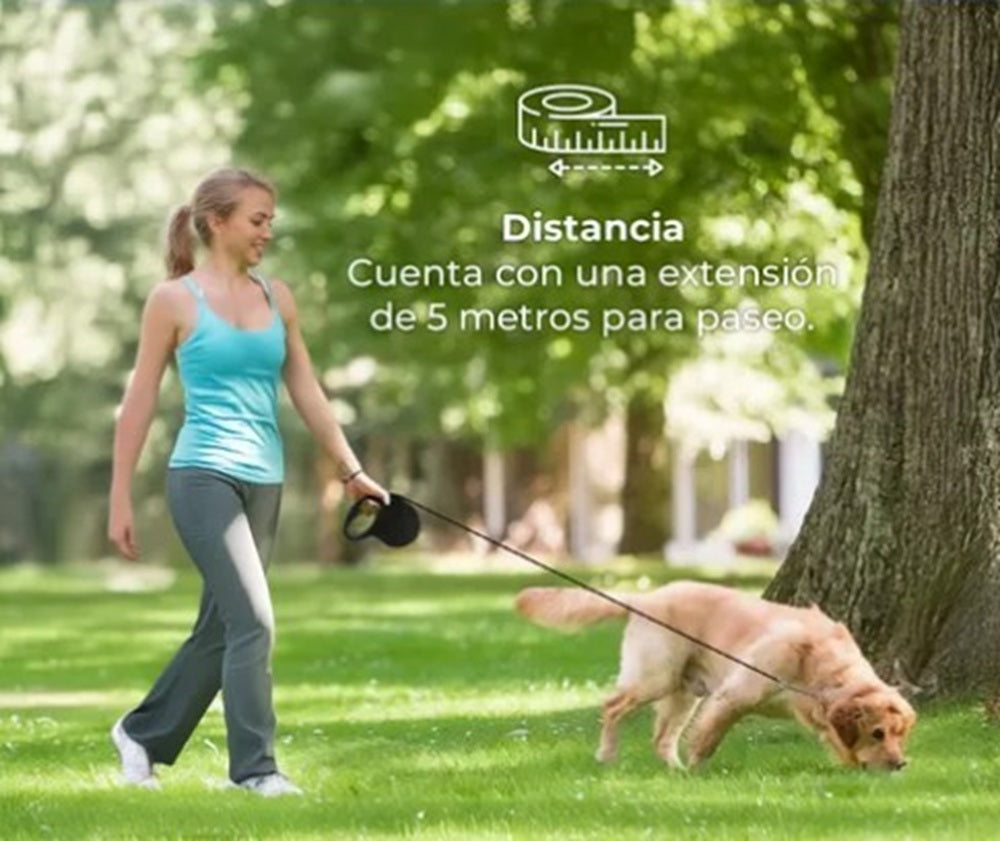 Correa Soga Retráctil De 5 Metros Perros Mascotas