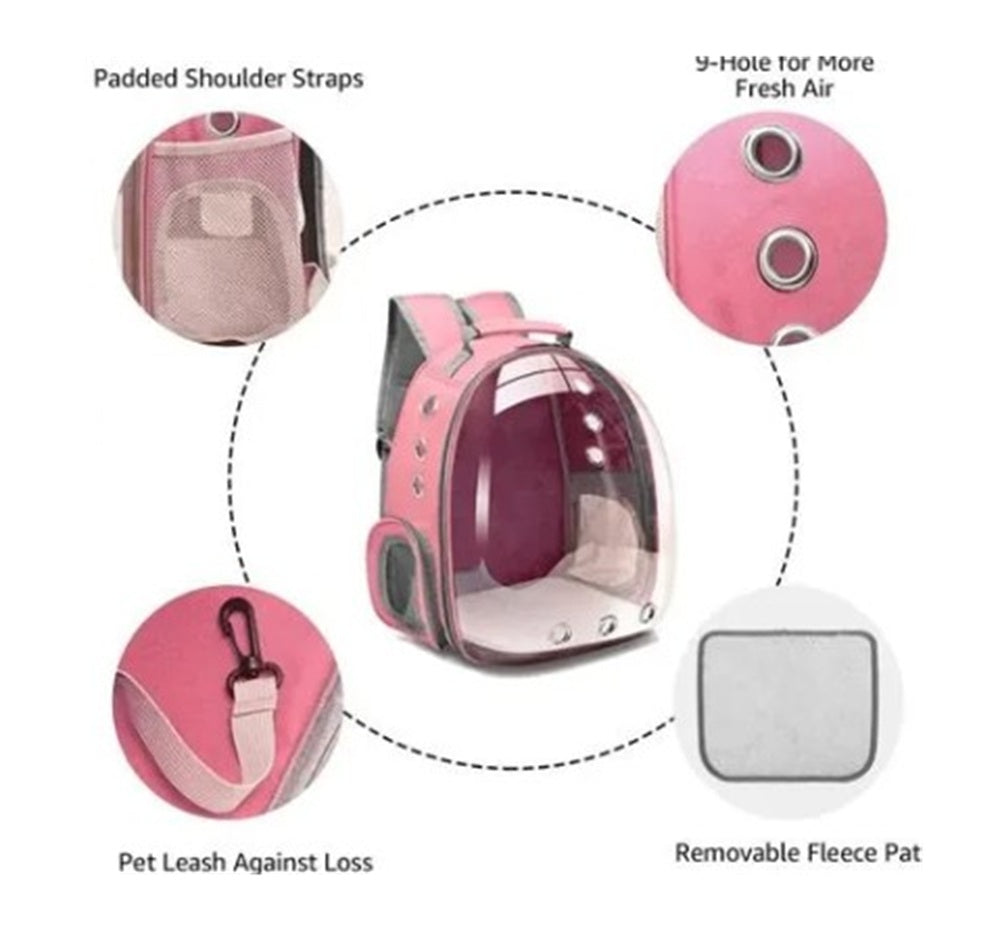 Mochila Transportadora para Mascotas Gatos Con Capsula Tipo Astronauta