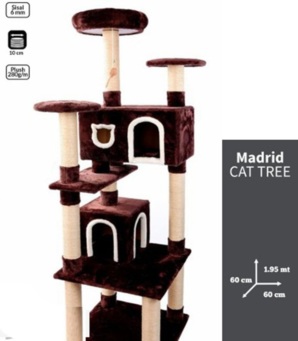 Rascador y Gimnasio para gatos de 8 niveles de 1.95 mts