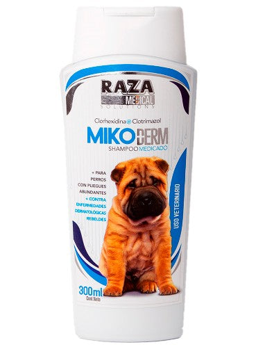 SHAMPOO MIKODERM RAZA MEDICAL SOLUTIONS MEDICADO CLORHEXIDINA Y CLOTRIMAZOL DE 300 ML
