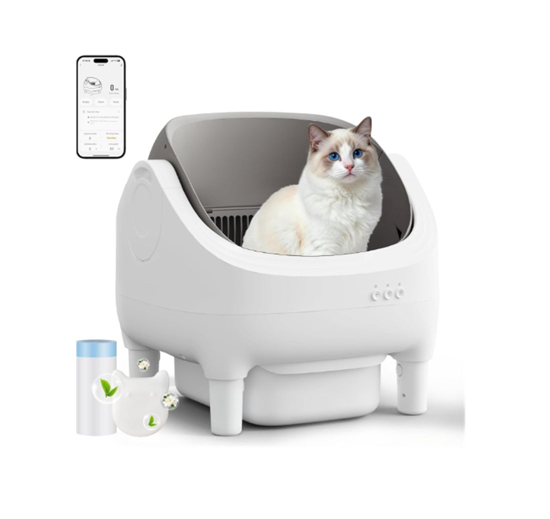 Caja De Arena Auto limpiante Para Gatos Con Control Inteligente Y Sensores De Seguridad