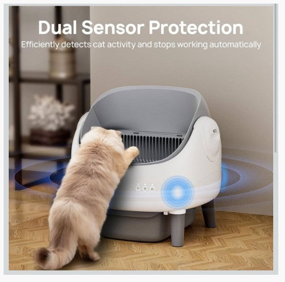 Caja De Arena Auto limpiante Para Gatos Con Control Inteligente Y Sensores De Seguridad