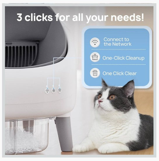 Caja De Arena Auto limpiante Para Gatos Con Control Inteligente Y Sensores De Seguridad