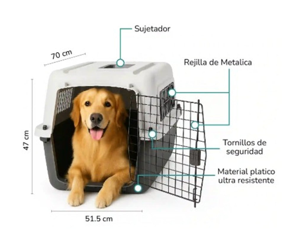 Kennel Transportador L-70 Para Viajes Mascotas Perros